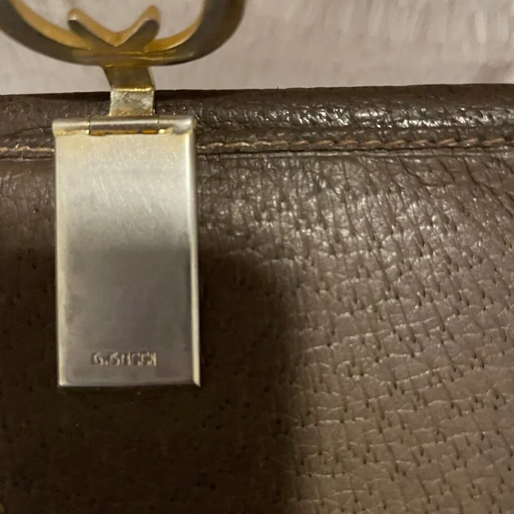 Vintage Gucci Brown Leather Bifold Wallet EUC
